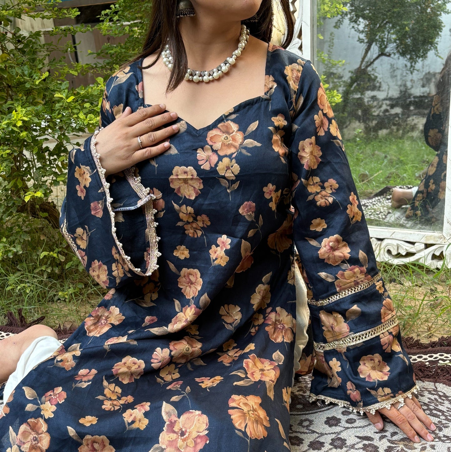 SAHIBA BLUE - Pakistani Kurti